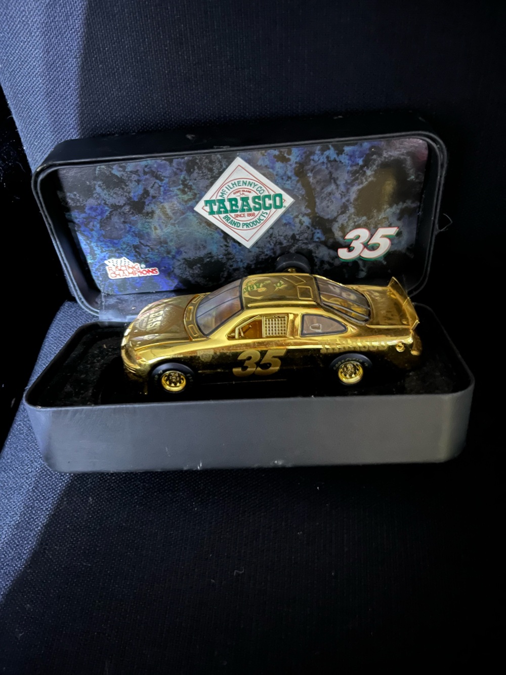 1998 Racing Champions Todd Bodine #35 Tabasco 1:24 24K Gold NASCAR w/ Tin